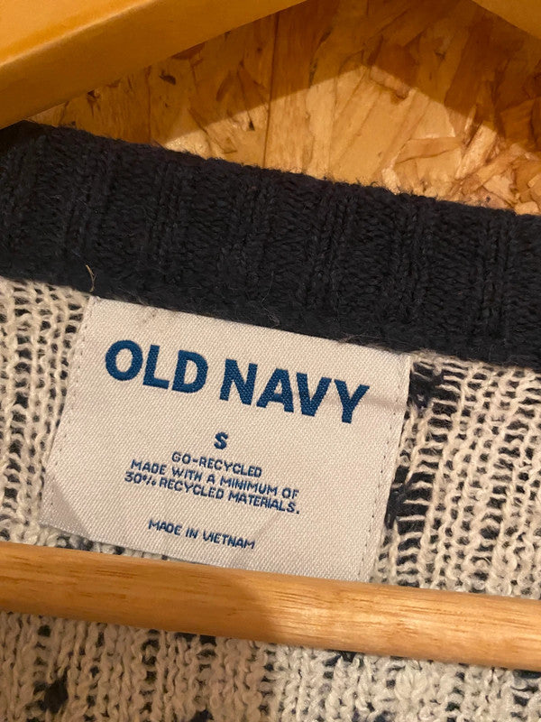 Old Navy Fair Isle Reindeer Christmas Jumper – Navy & White