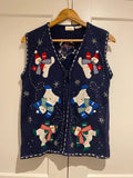 Bobbie Brooks Vintage Christmas Snowman Knit Vest | Fits UK 8 | Festive
