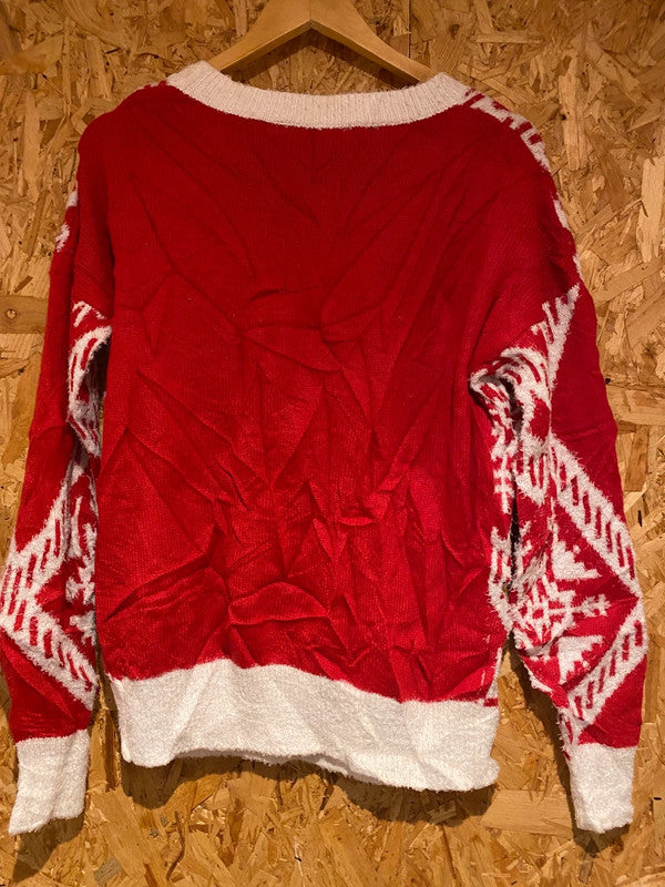 Holiday Time Red Sequin “Merry Christmas” Jumper – Size S
