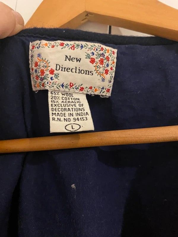 Vintage New Directions Christmas Waistcoat Size L Wool Blend Festive Vest