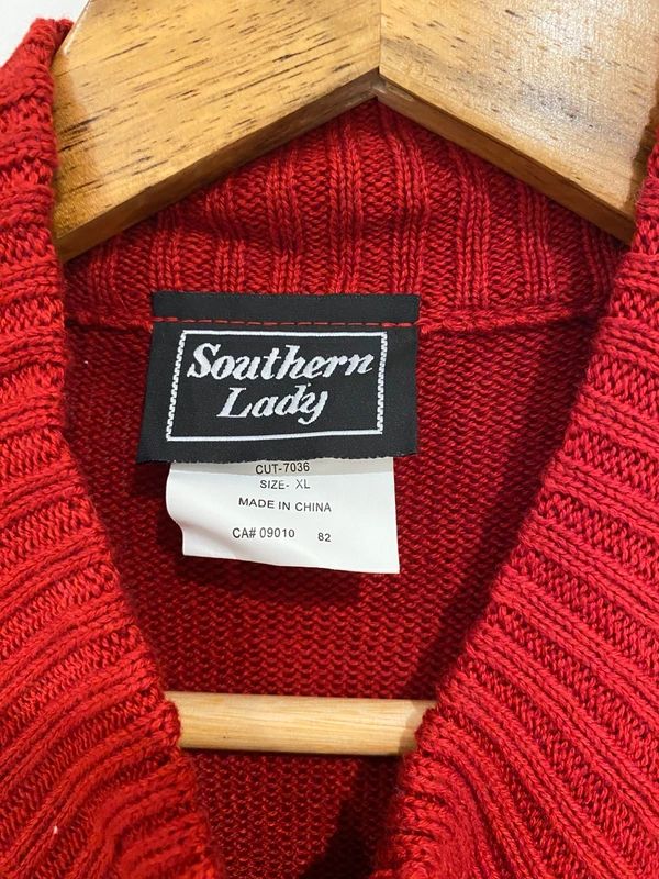Southern Lady Christmas Jumper Vest Red Snowflake Embellished UK 14–16
