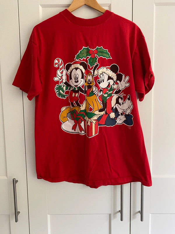 Vintage Disney Mickey Unlimited Christmas T-Shirt – Red