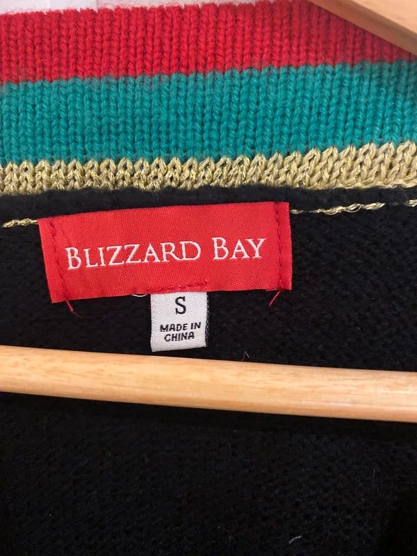 Blizzard Bay Christmas Jumper Pug Dog Novelty Black Festive Knit Small