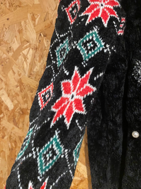 Holiday Time “JOY” Black Chenille Christmas Jumper – Size XXL (20)