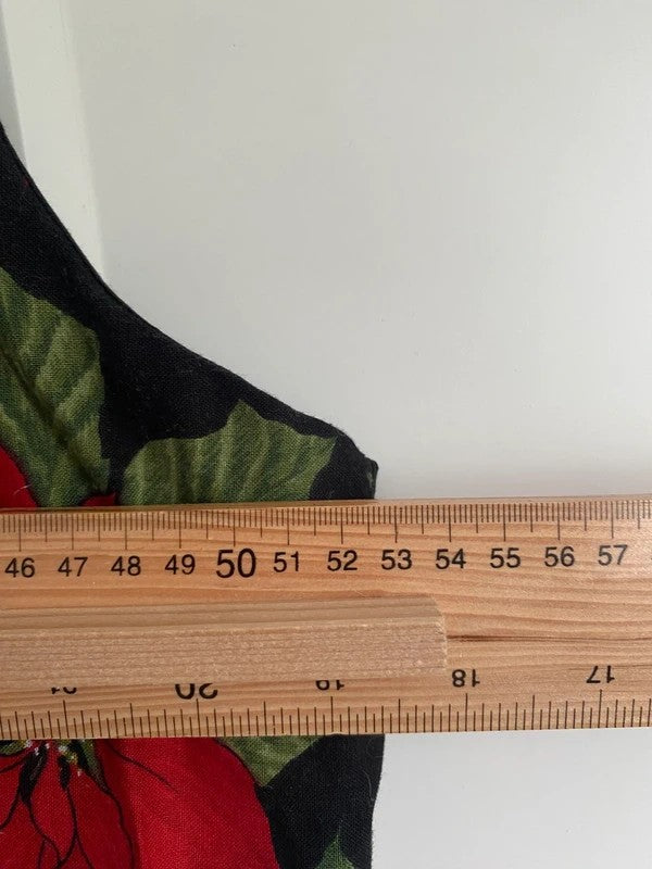 Handmade Reversible-Style Christmas Poinsettia Waistcoat UK 14-16