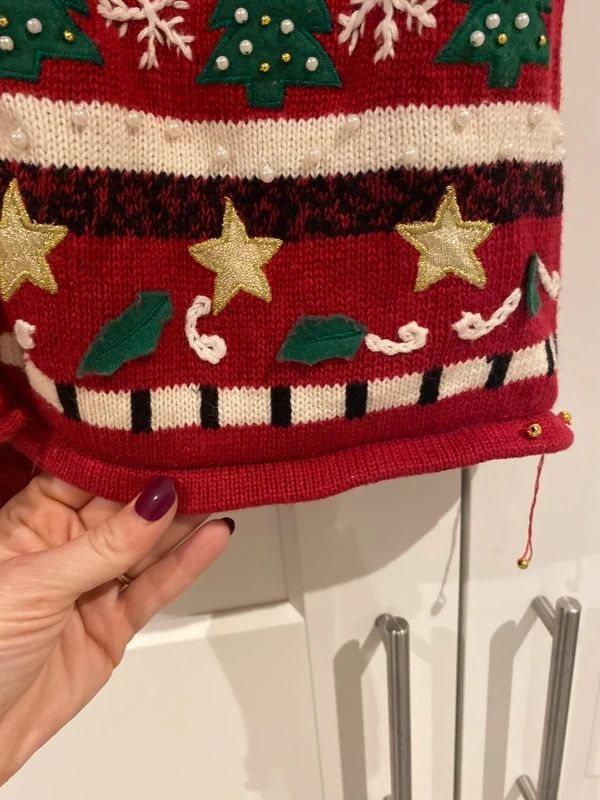 Vintage Christmas Knit Vest – Erika – Festive Jumper – Fits UK 14