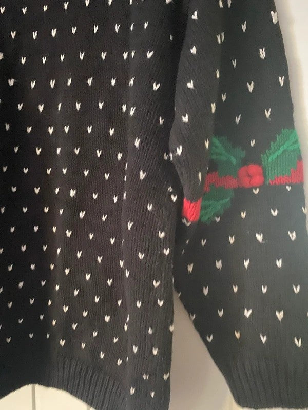 Vintage Lauren Hansen Christmas Jumper Medium 3D Baubles Festive Knit