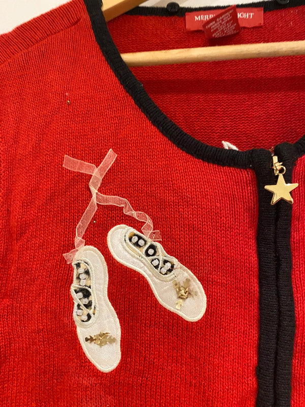 Merry & Bright Christmas Sweater Vest – Embroidered Shoe Design – Size 2X