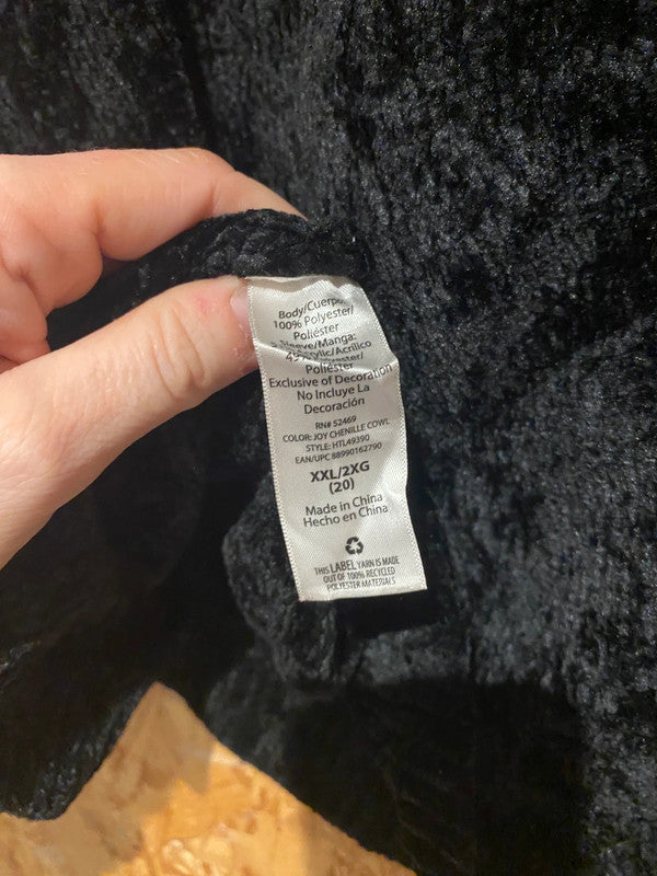 Holiday Time “JOY” Black Chenille Christmas Jumper – Size XXL (20)