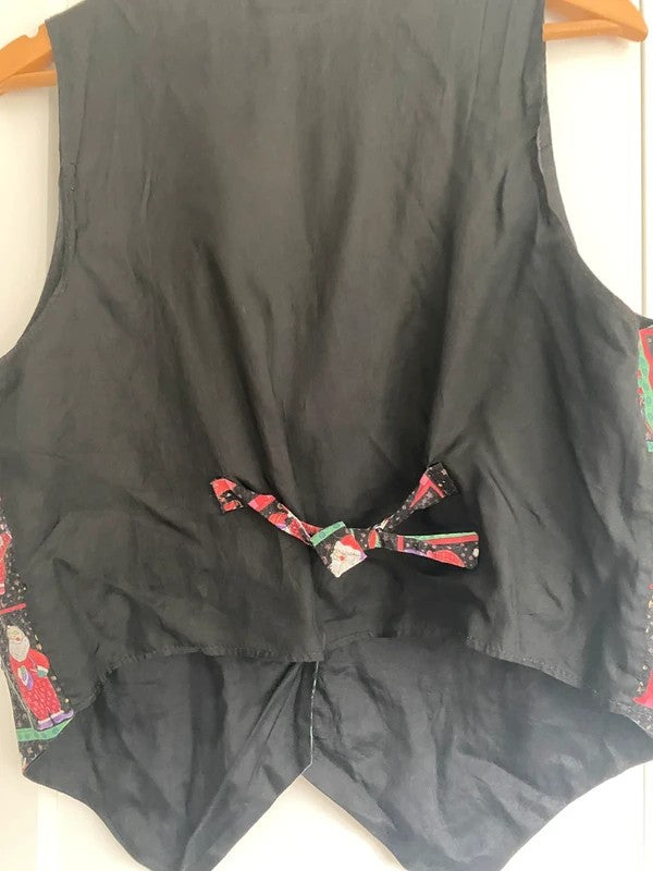 Vintage Carolina Colours Christmas Santa Waistcoat Vest L/XL Festive Cotton