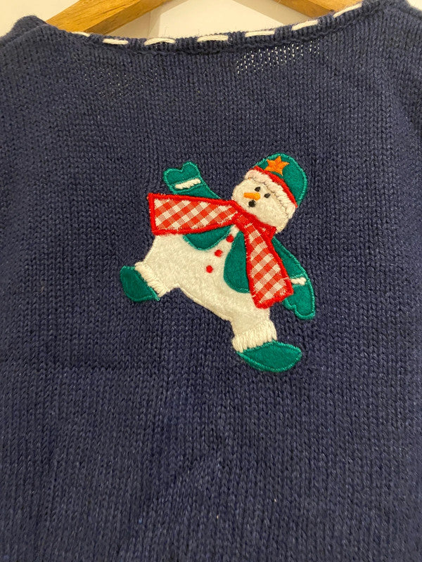 Bobbie Brooks Vintage Christmas Snowman Knit Vest | Fits UK 8 | Festive