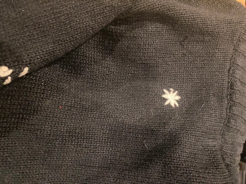 Dressbarn Christmas Cardigan – XL Black Grey White Snowman Knit Zip Up