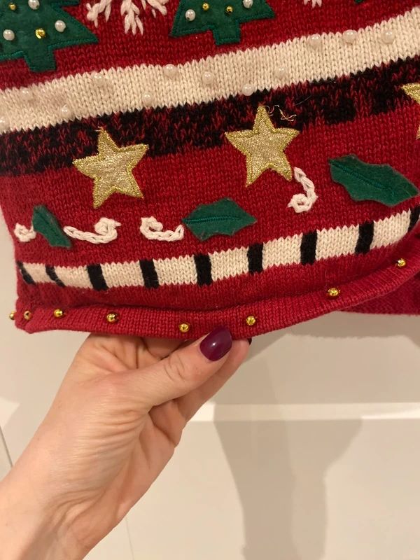 Vintage Christmas Knit Vest – Erika – Festive Jumper – Fits UK 14
