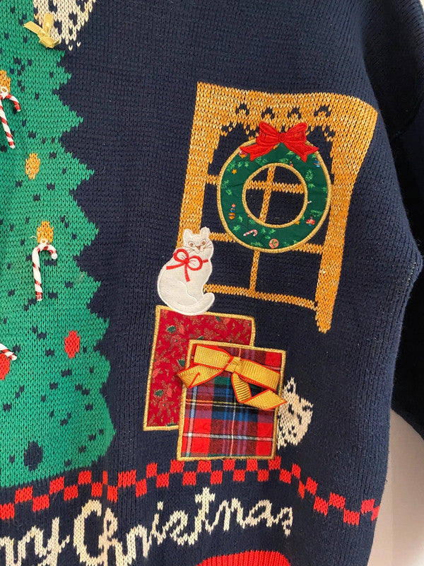 Sweater Loft Vintage Christmas Jumper – Navy – Size M