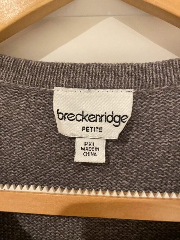 Breckenridge Petite Christmas Snowman Knit Vest Grey UK 16