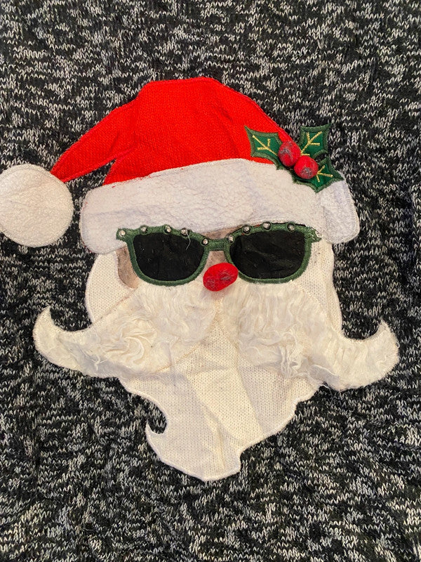 Holiday Time Santa Face Christmas Jumper – L