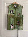 Vintage Christmas Penguin Knit Vest Gilet Women’s 16–18