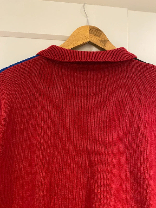 Vintage Alfred Dunner Christmas Cardigan Sweater L – Snowman, Sleigh & Skates Festive Knit