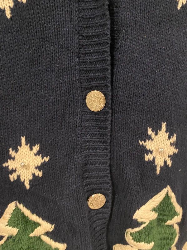 Laura Gayle Christmas Tree Knit Vest Navy Size L Fits UK 16-18