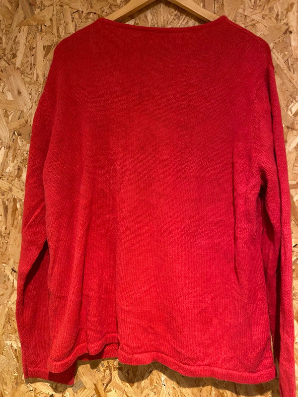 Bechamel Woman Red Christmas Snowman Cardigan 1X