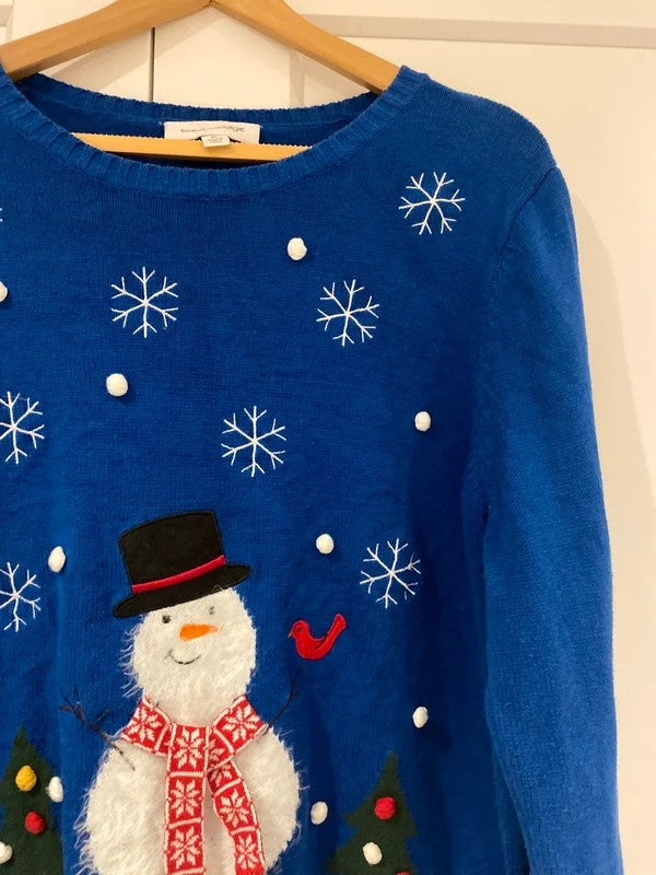 Breckenridge Blue Snowman Christmas Jumper – Size XL