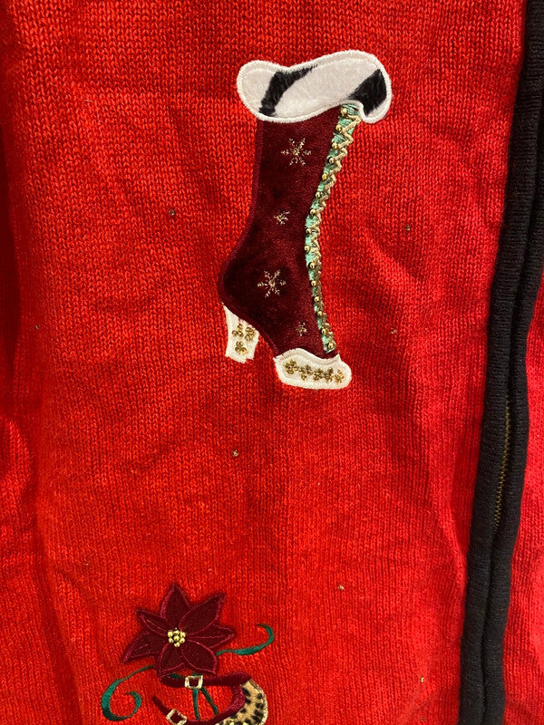 Merry & Bright Christmas Sweater Vest – Embroidered Shoe Design – Size 2X