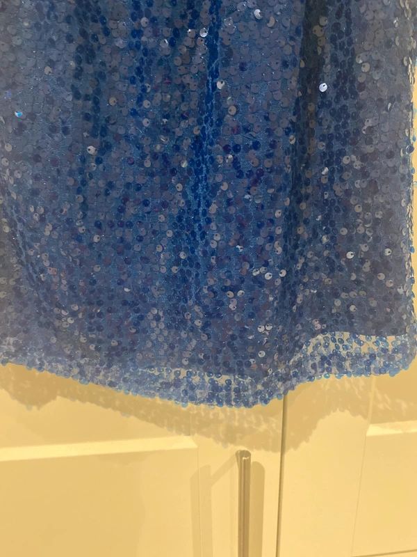 Tahari Blue Sequin Halter Top Party Evening UK 10