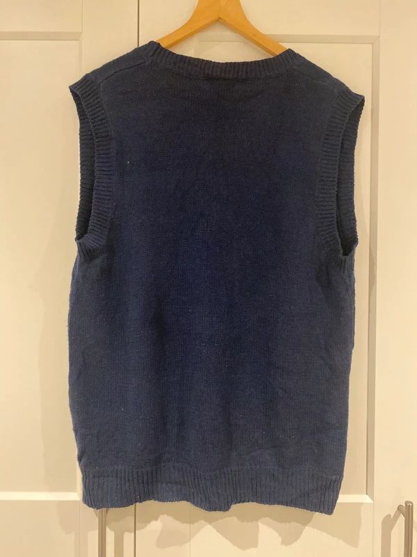 Laura Gayle Christmas Tree Knit Vest Navy Size L Fits UK 16-18