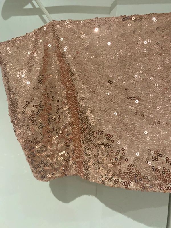 Rose Gold Sequin Bandeau Crop Top Party Festival
