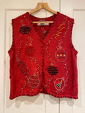 Women’s Christmas Embellished Knit Vest Sun Li Joy Size L (Fits UK 16) Festive
