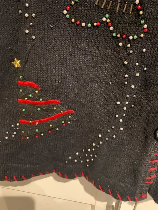 Vintage Basic Editions 3X Christmas Knit Cardigan Vest