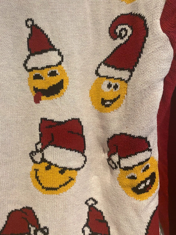 Ugly Christmas Sweater – Emoji Faces – Size L