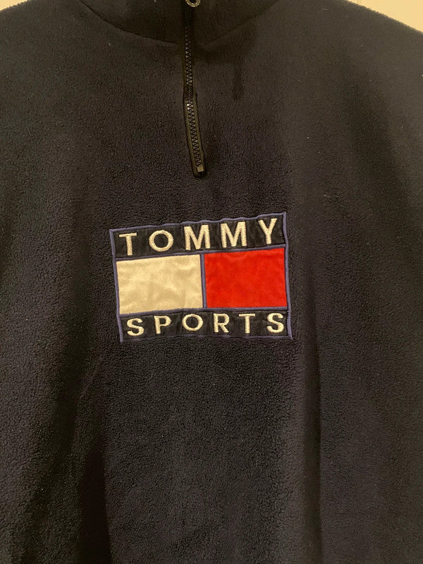 Vintage Tommy Sports Navy Fleece – XXL Fit