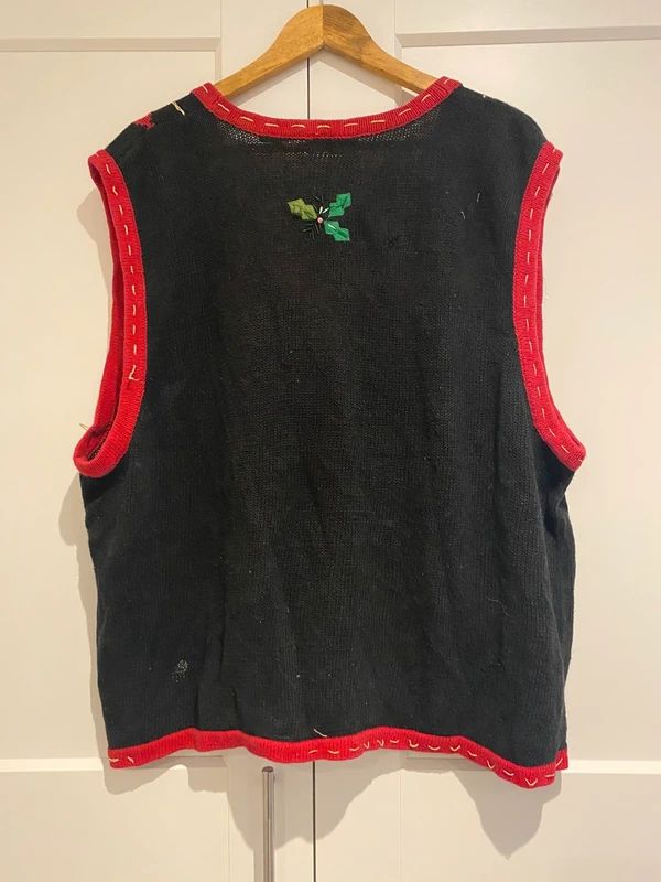 Vintage One Step Up Plus 3X Christmas Elf Knit Vest