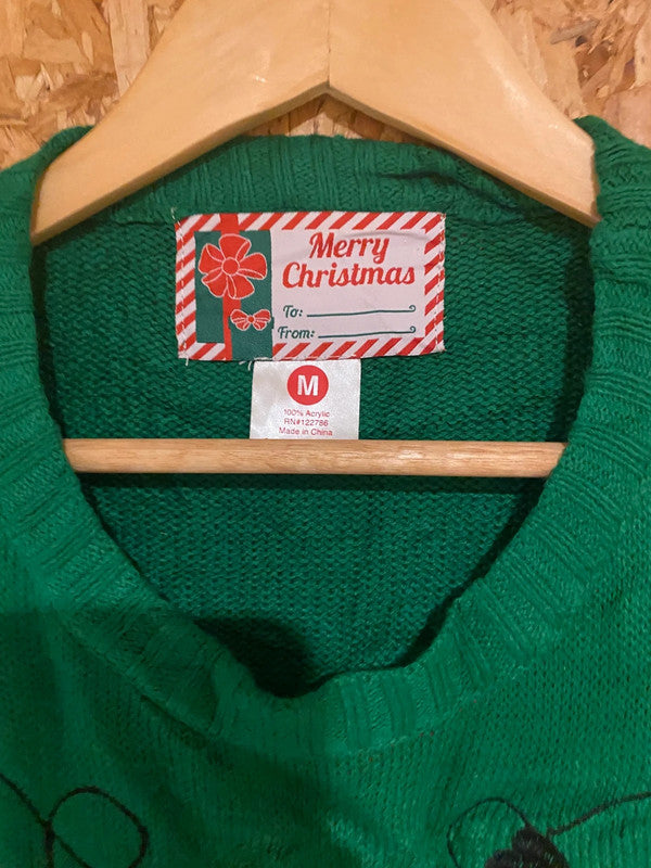 Rudolph Christmas Jumper – Green – Size m