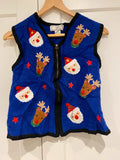 Vintage Lisa International Christmas Vest – Fits Like XS – Wool – Has Flaws