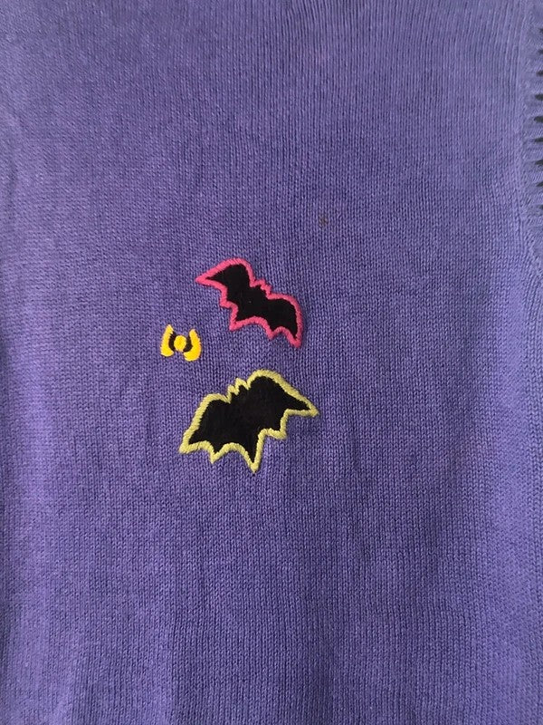 Vintage 2000 Tiara Halloween Knitted Waistcoat XL Ghost Pumpkin Bat Y2K
