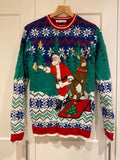 Men’s Christmas Jumper Santa Reindeer Festive Knit Size S