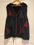 Vintage Basic Editions 3X Christmas Knit Cardigan Vest