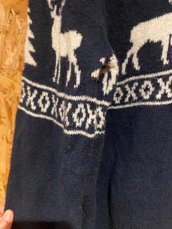 Old Navy Fair Isle Reindeer Christmas Jumper – Navy & White