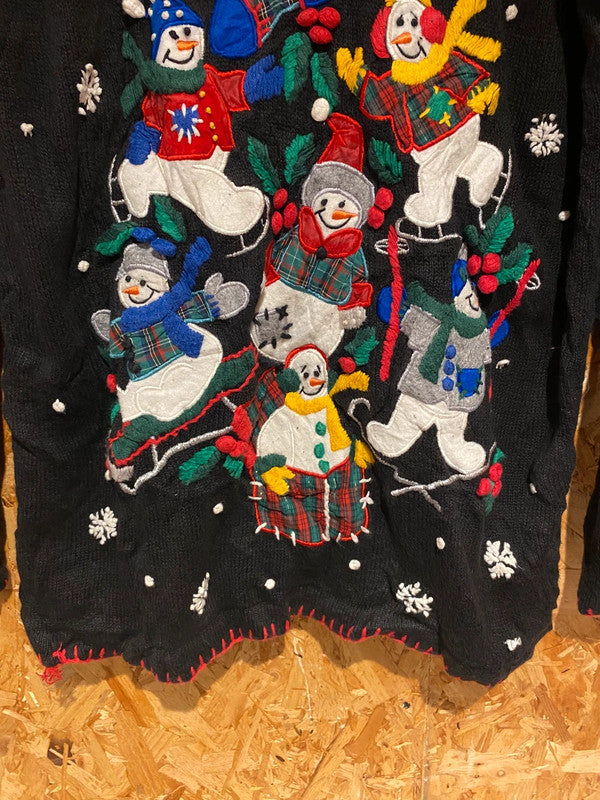 Vintage B P Designs Snowman Christmas Jumper (Fits Like Large)
