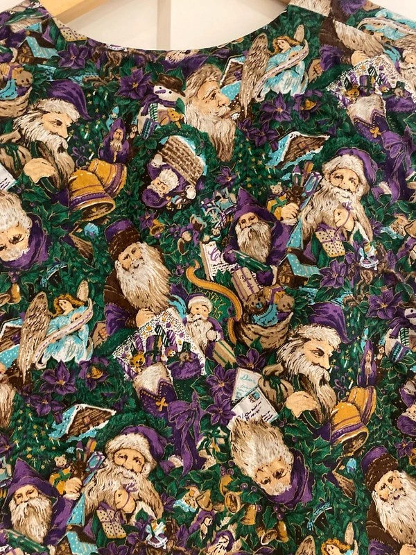 Handmade Reversible Christmas Santa Waistcoat Purple Festive Vintage UK 10–12