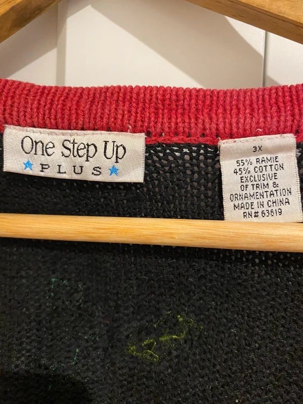 Vintage One Step Up Plus 3X Christmas Elf Knit Vest