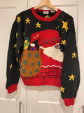 Vintage Lucia Christmas jumper Santa festive knit size L (fits UK 12-14)