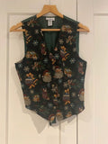 White Stag Christmas Tapestry Waistcoat Vest Green Santa Festive UK 8–10