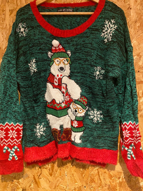 Green Christmas Polar Bear Sweater XL – United States Sweaters
