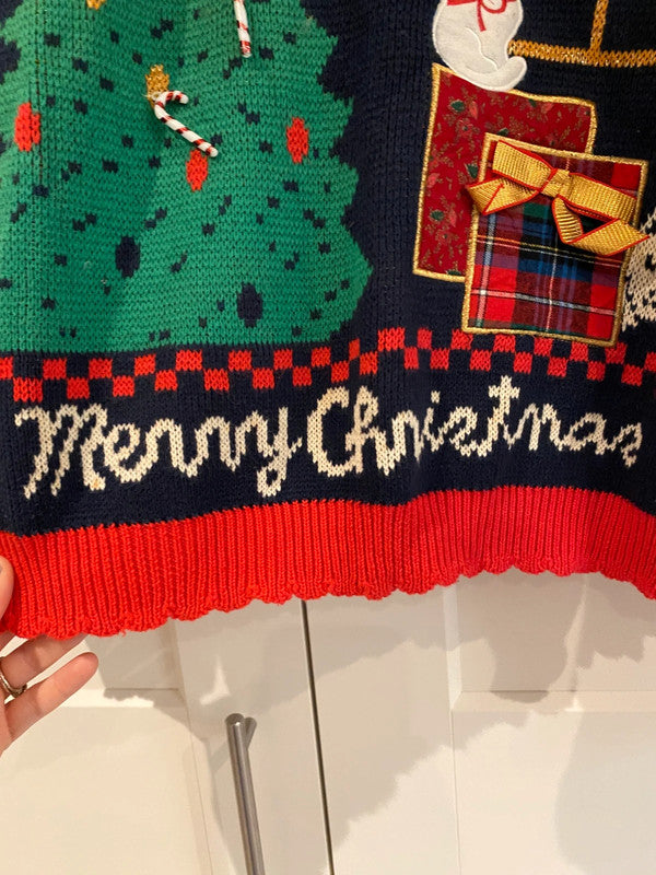 Sweater Loft Vintage Christmas Jumper – Navy – Size M