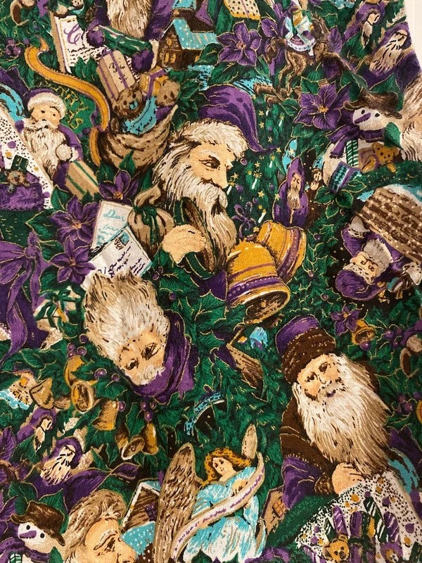 Handmade Reversible Christmas Santa Waistcoat Purple Festive Vintage UK 10–12