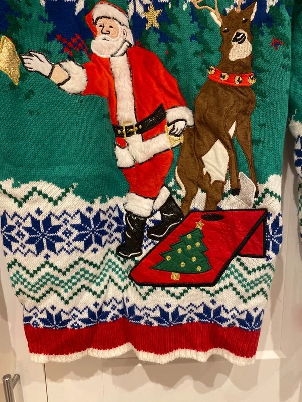 Men’s Christmas Jumper Santa Reindeer Festive Knit Size S