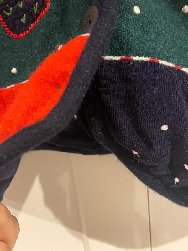 Vintage New Directions Christmas Waistcoat Size L Wool Blend Festive Vest